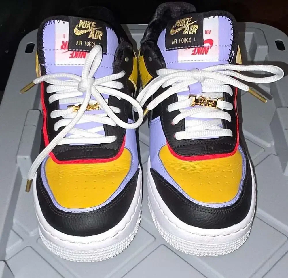 Nike Women's Air Force 1 Shadow Sisterhood Dark Sulfur DO6114-700 Size 6